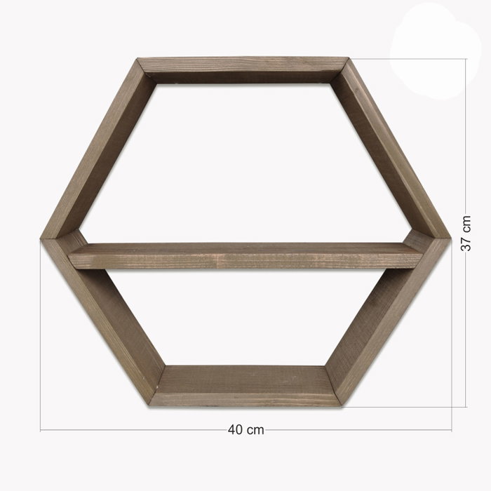 Hanah Home Raf109 Set de 6 Estantes de Pared en Madera Maciza Nogal
